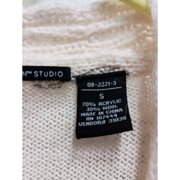 Boston Design Studio Cardigan Womens Small Wool Blend BOHO Artsy Flare Sleeve - Picture 6 of 12